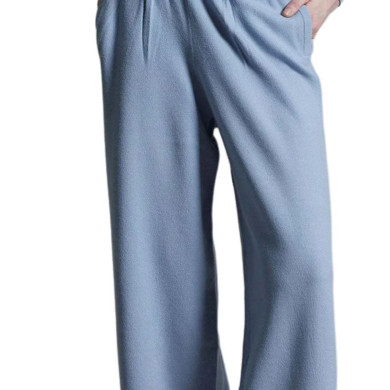 COLOMBO Knitted Sweatpants Women's Light Blue-3