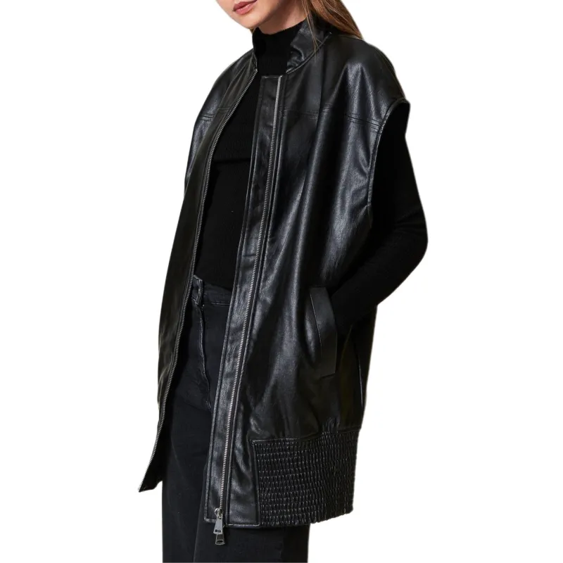 Twinset Faux leather Gillet-3