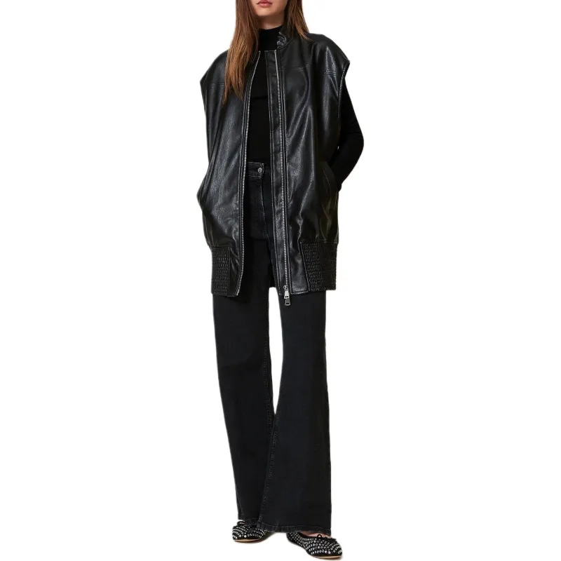 Twinset Faux leather Gillet-4