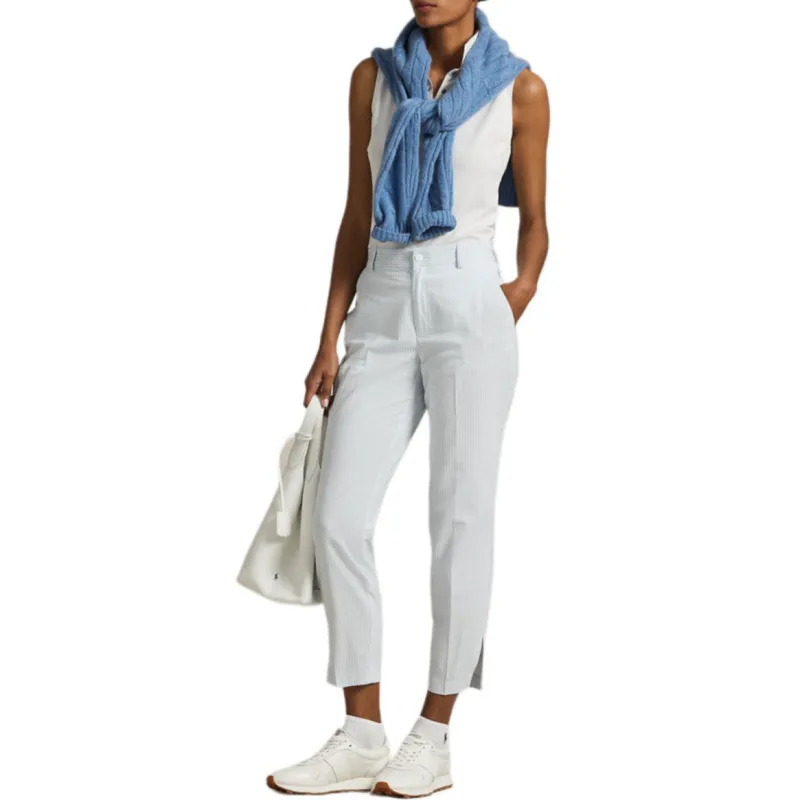 Ralph Lauren Knitted Sweatpants Women's Blue White Stripes-3
