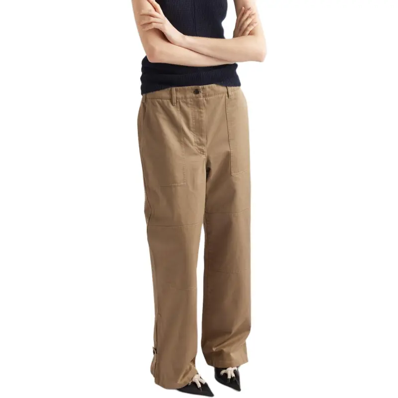 PRADA SS25 Casual Pants Women's Mud Gray-3
