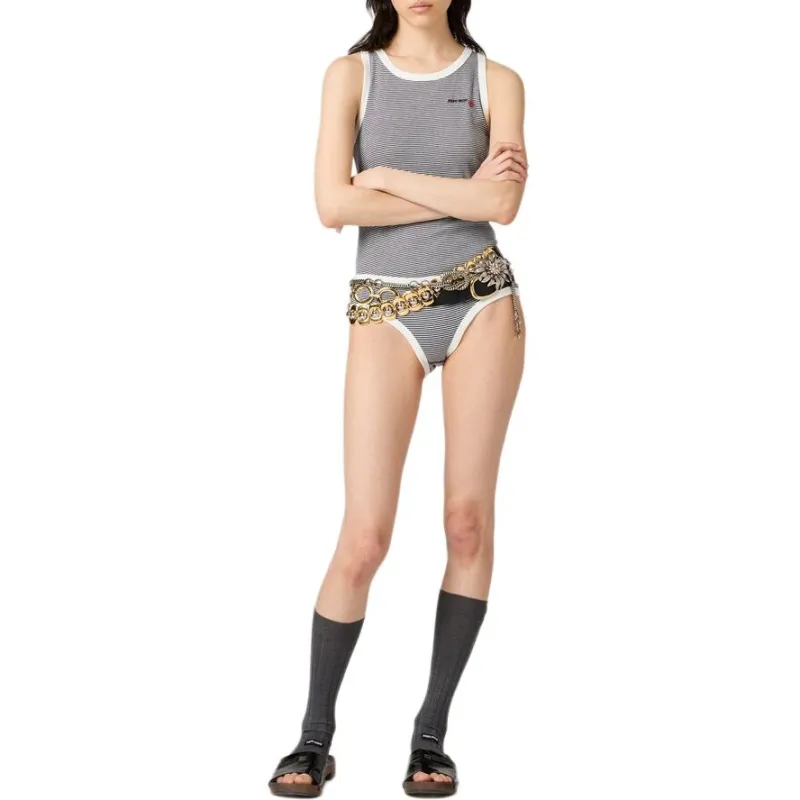 MIU MIU x PETIT BATEAU SS25 Underpants Women's Blue White Stripes-1