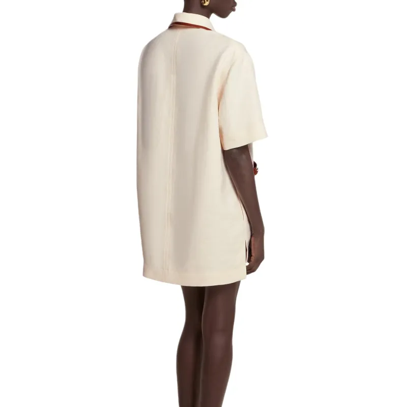 GUCCI FW25 Short Sleeved Dress Women's Ivory-2