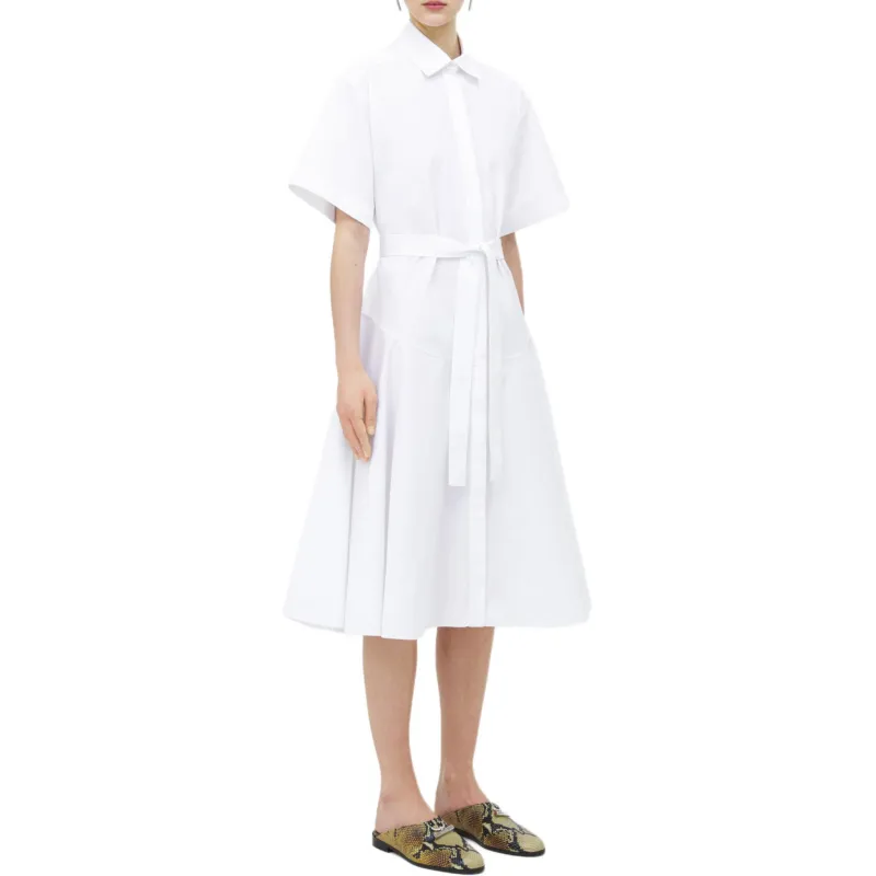 Alexander McQueen SS25 Short Sleeved Dress Women's White-3