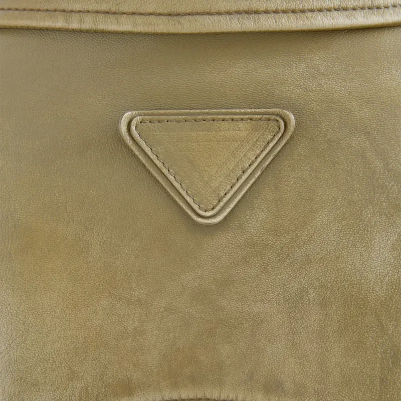 PRADA SS25 Leather Jacket Women's Beige-5