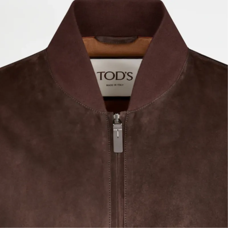 TOD'S Leather Jacket Men's Brown-1