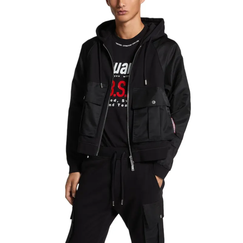 DSQUARED 2 Cropped Relax Fit Utility Hoodie-2