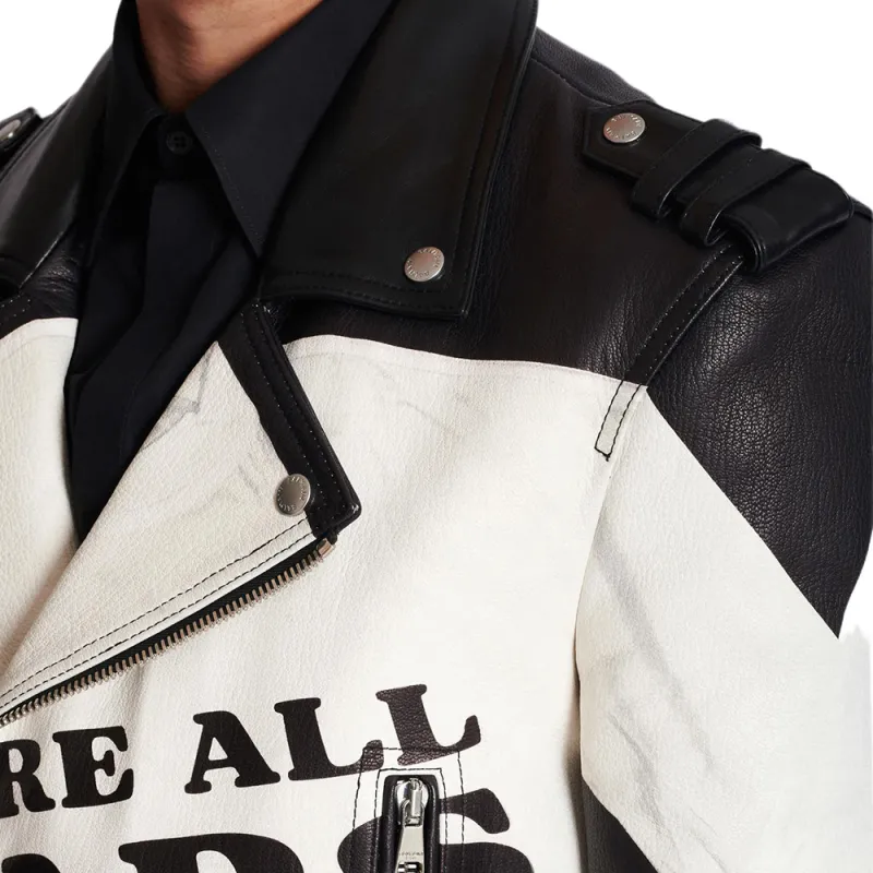 BALMAIN Leather Jacket Men's Black-5