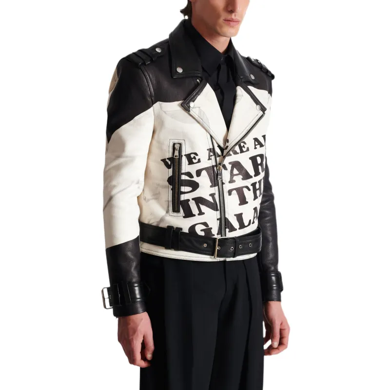 BALMAIN Leather Jacket Men's Black-2