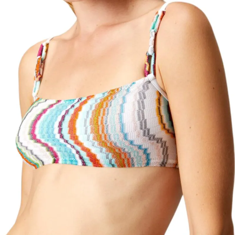 MISSONI Lamé Wave Motif Bandeau Bikini-2