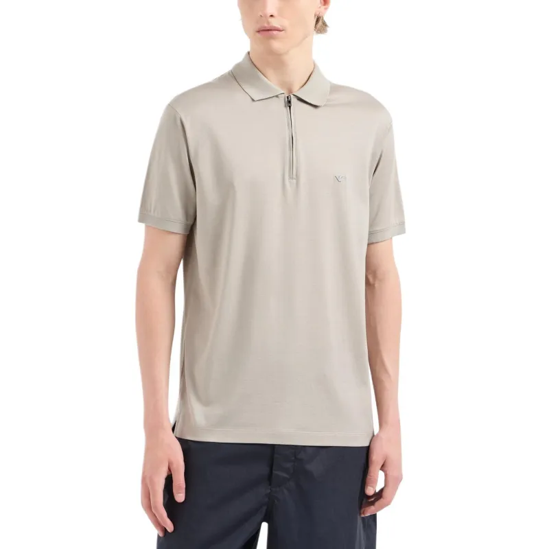 EMPORIO ARMANI Asv Lyocell blend Jersey Polo Shirt With Zip-1