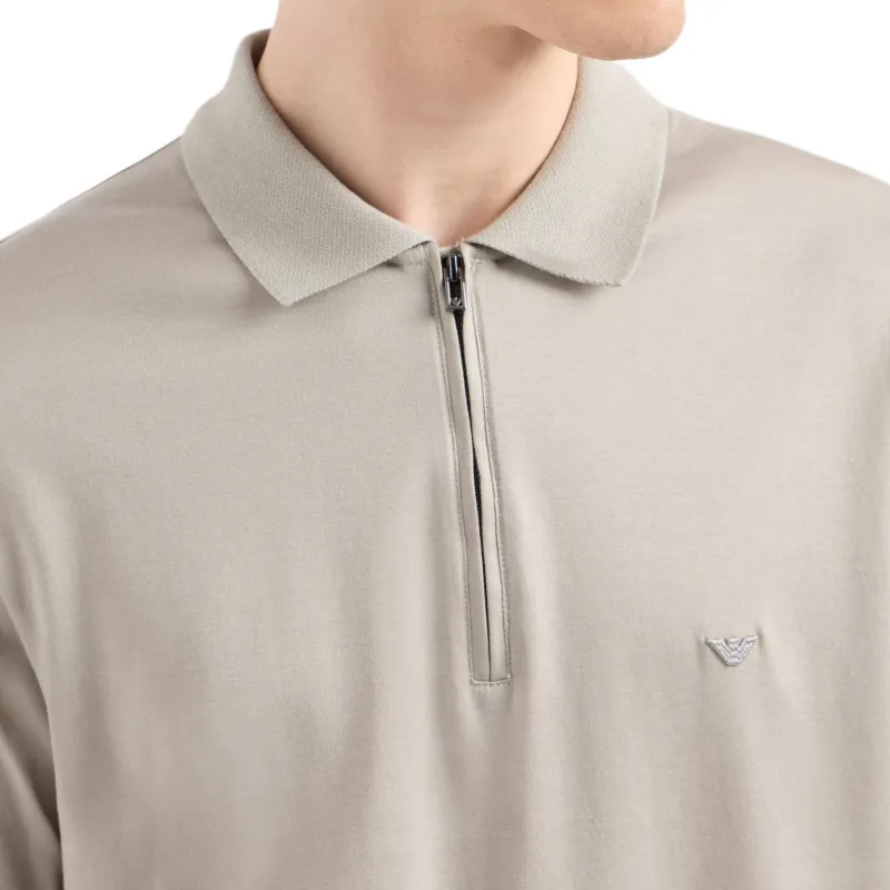 EMPORIO ARMANI Asv Lyocell blend Jersey Polo Shirt With Zip-4