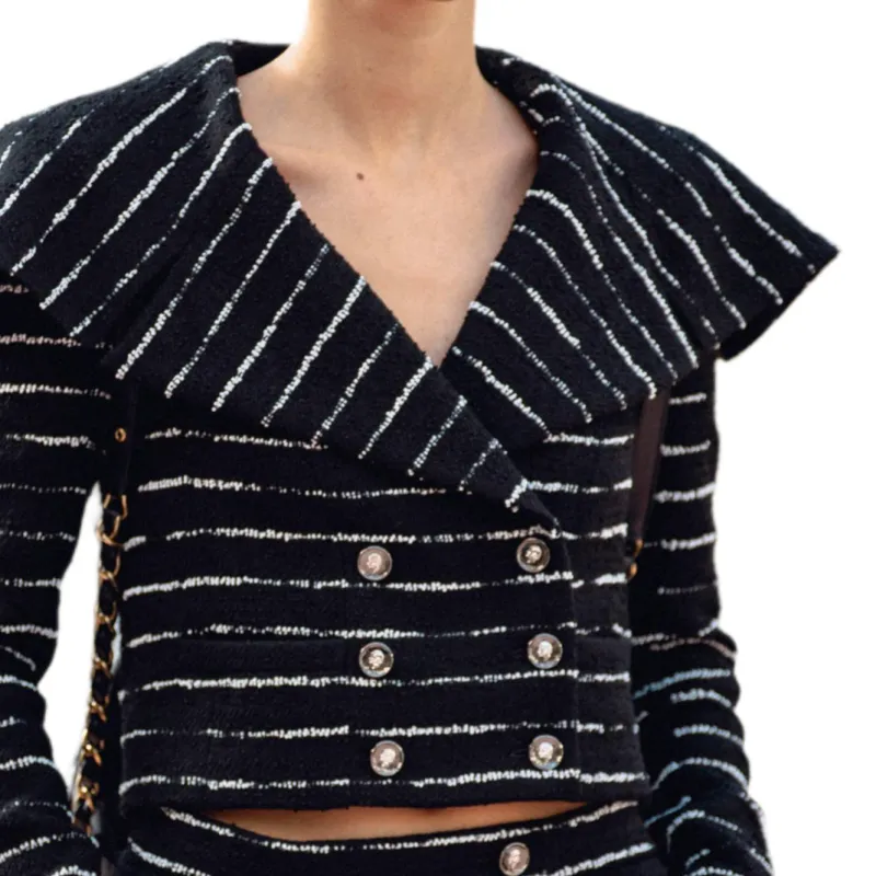 CHANEL 25S Spring Summer Collection Jackets & Coats Women's Black White-4