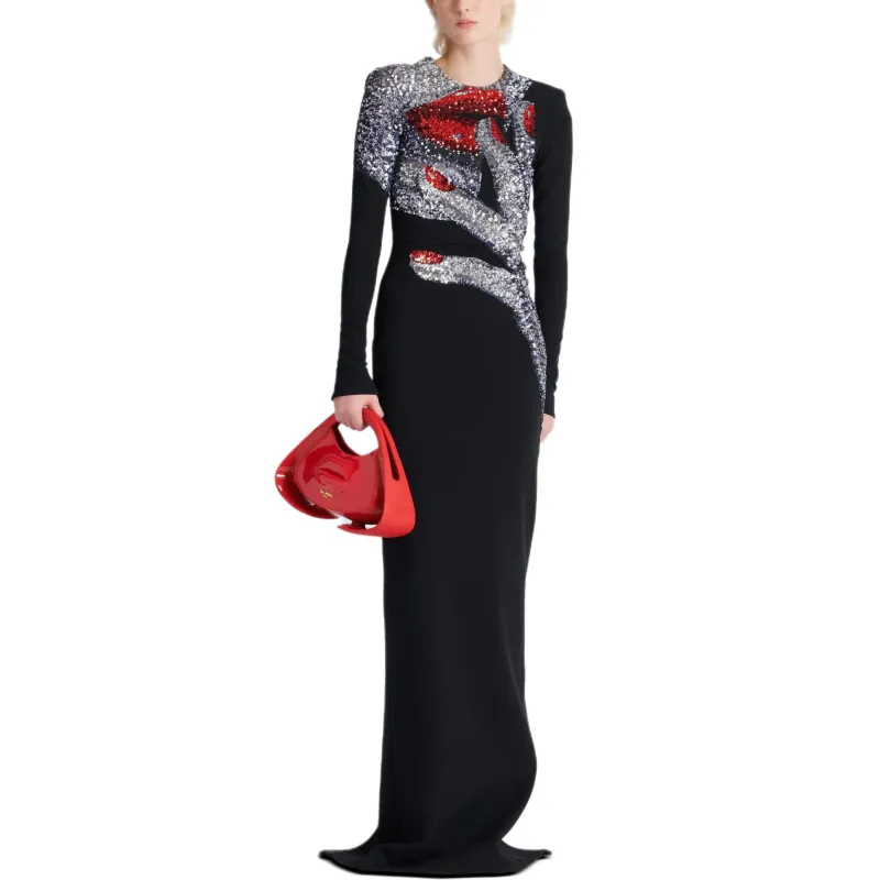 BALMAIN High Neck Maxi Dress-1