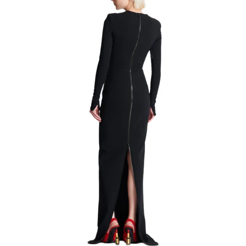 BALMAIN High Neck Maxi Dress-2