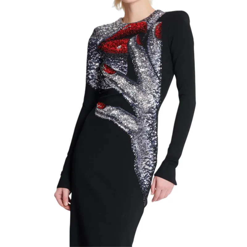 BALMAIN High Neck Maxi Dress-6