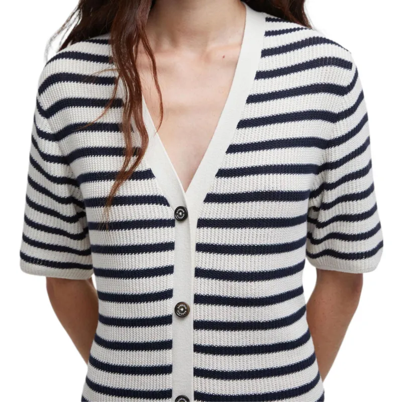 BARBOUR Short Sleeved Dresses Women's Black White-4