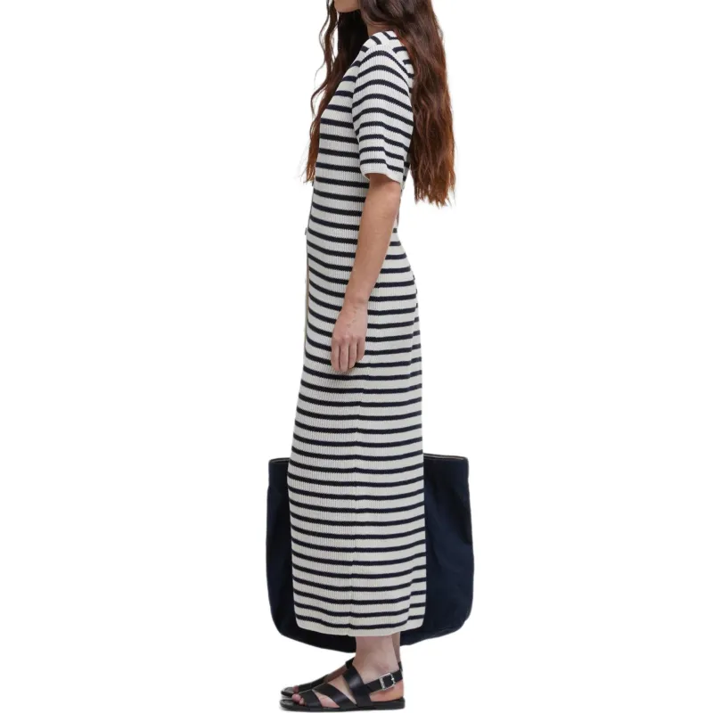 BARBOUR Short Sleeved Dresses Women's Black White-3