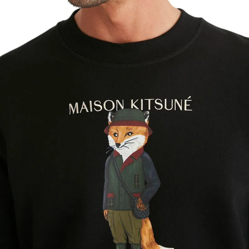 BARBOUR x Maison Kitsune Sweatshirt Men's Black-5