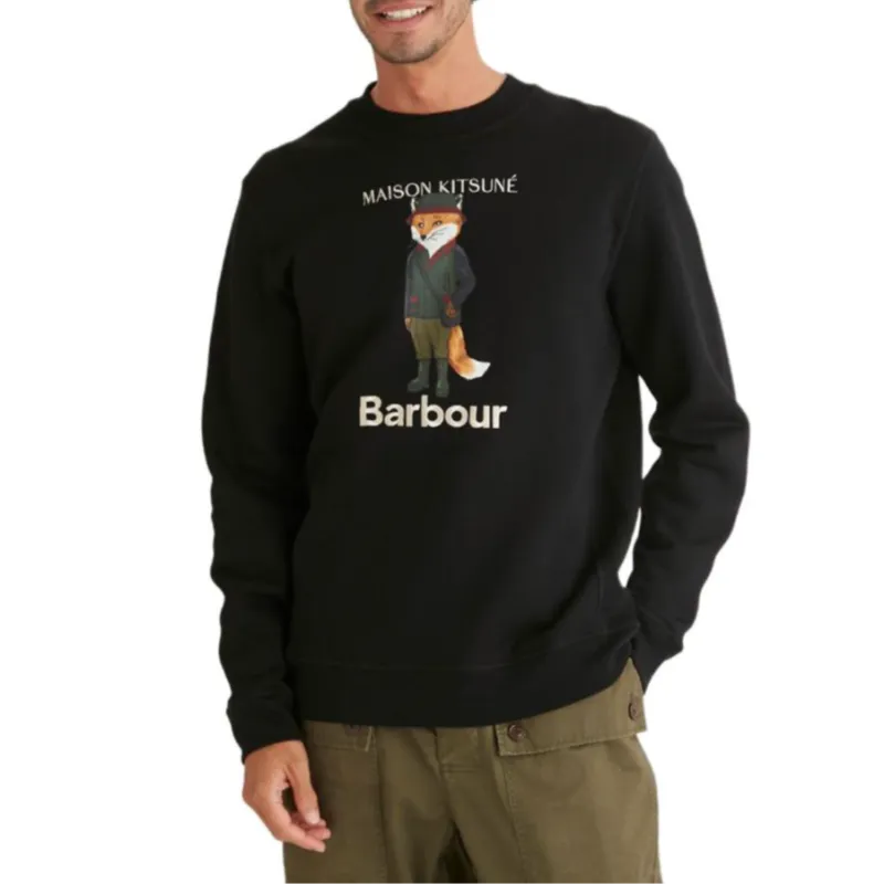 BARBOUR x Maison Kitsune Sweatshirt Men's Black-1