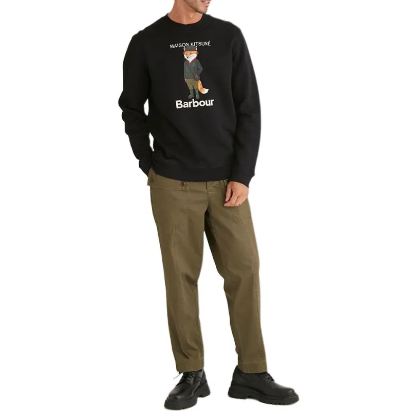 BARBOUR x Maison Kitsune Sweatshirt Men's Black-2