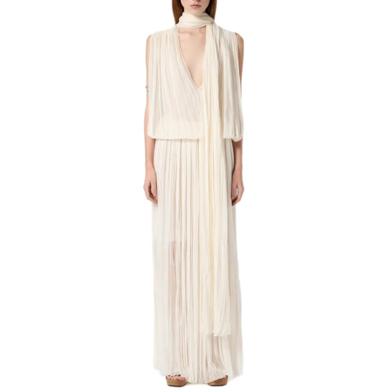 Blumarine Pleated Asymmetric Midi Dress-1