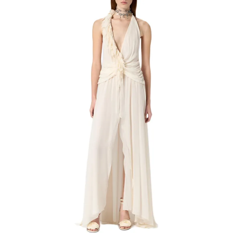 Blumarine Sleeveless Dress Women's White-2