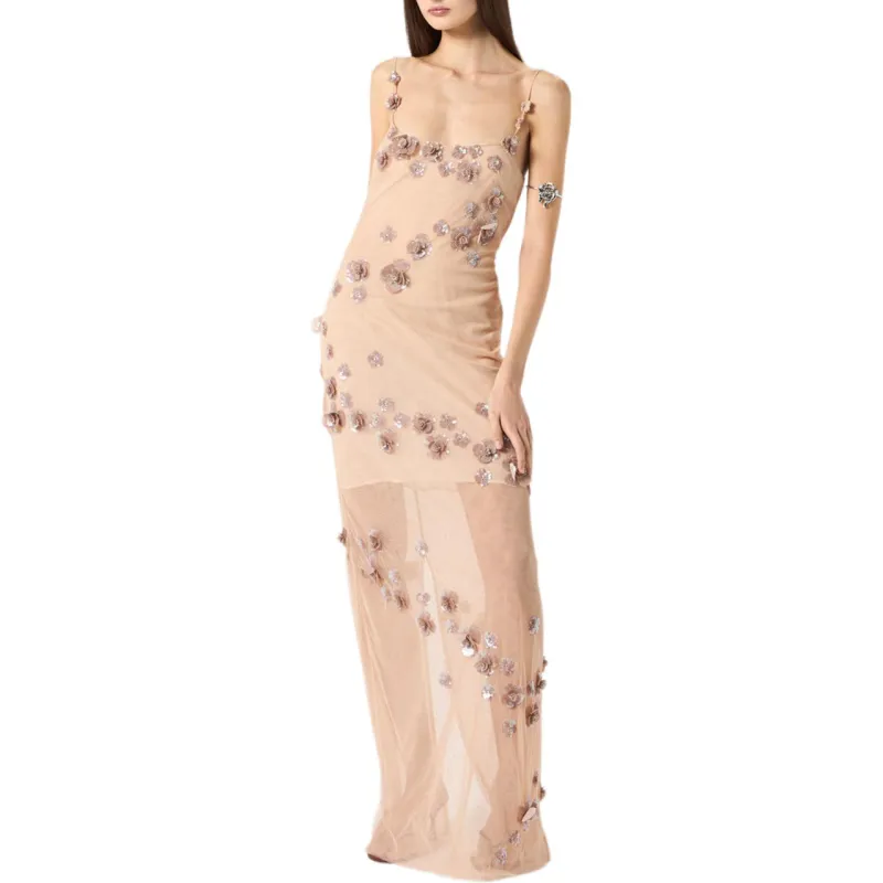Blumarine Sequin embellished Tulle Maxi Dress-3