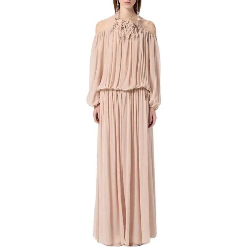 Blumarine Long Sleeved Dress Women's Pink-1