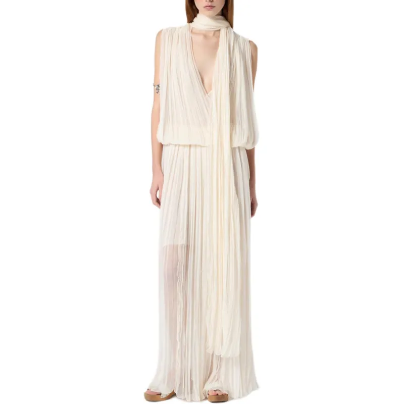 Blumarine Pleated Asymmetric Midi Dress-2