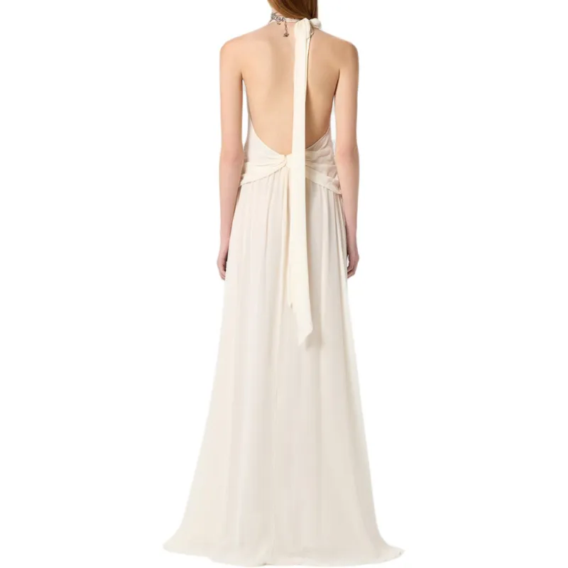 Blumarine Sleeveless Dress Women's White-3