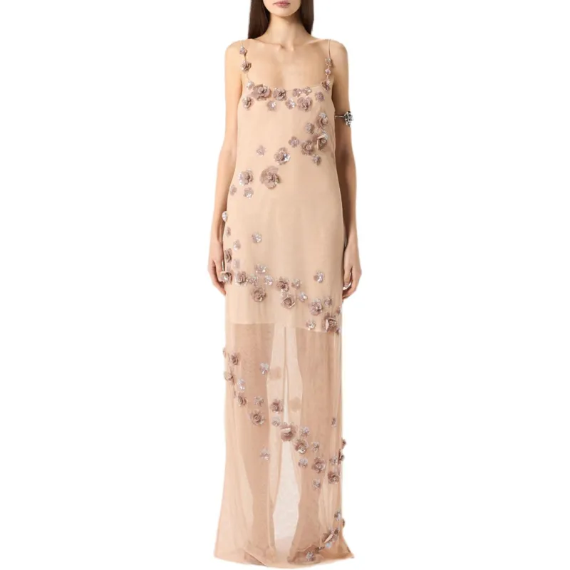 Blumarine Sequin embellished Tulle Maxi Dress-1