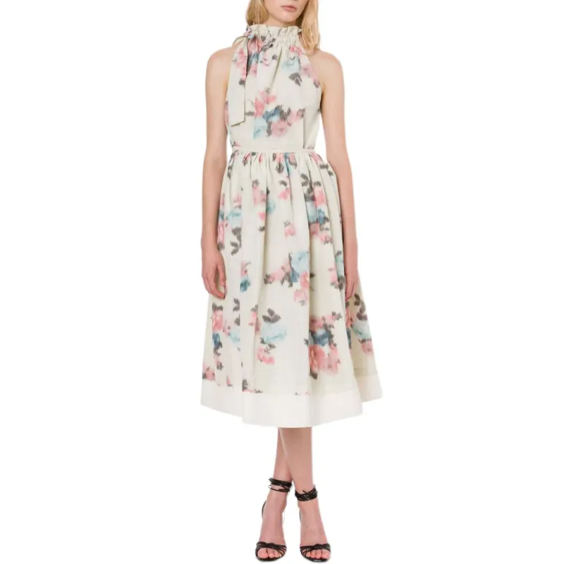 PHILOSOPHY DI LORENZO SERAFINI Floral print Halterneck Dress-1