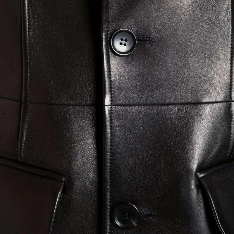 BALLY Leather Jacket Men's Black-2