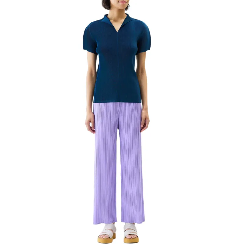 PLEATS PLEASE ISSEY MIYAKE Regular T Shirt Women's Marine Blue-1