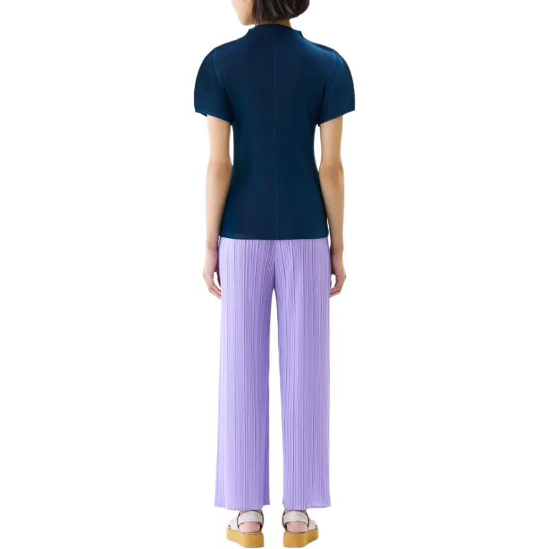 PLEATS PLEASE ISSEY MIYAKE Regular T Shirt Women's Marine Blue-2