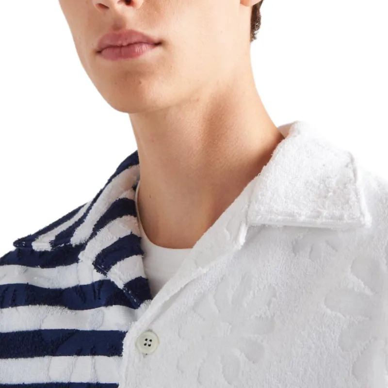 PRADA Shirts Men Blue With White Lettering-4