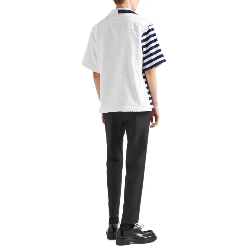 PRADA Shirts Men Blue With White Lettering-3