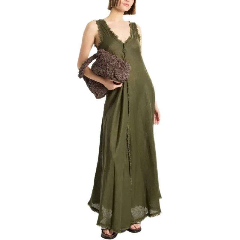 PAROSH Sleeveless Dress Women's Green-2