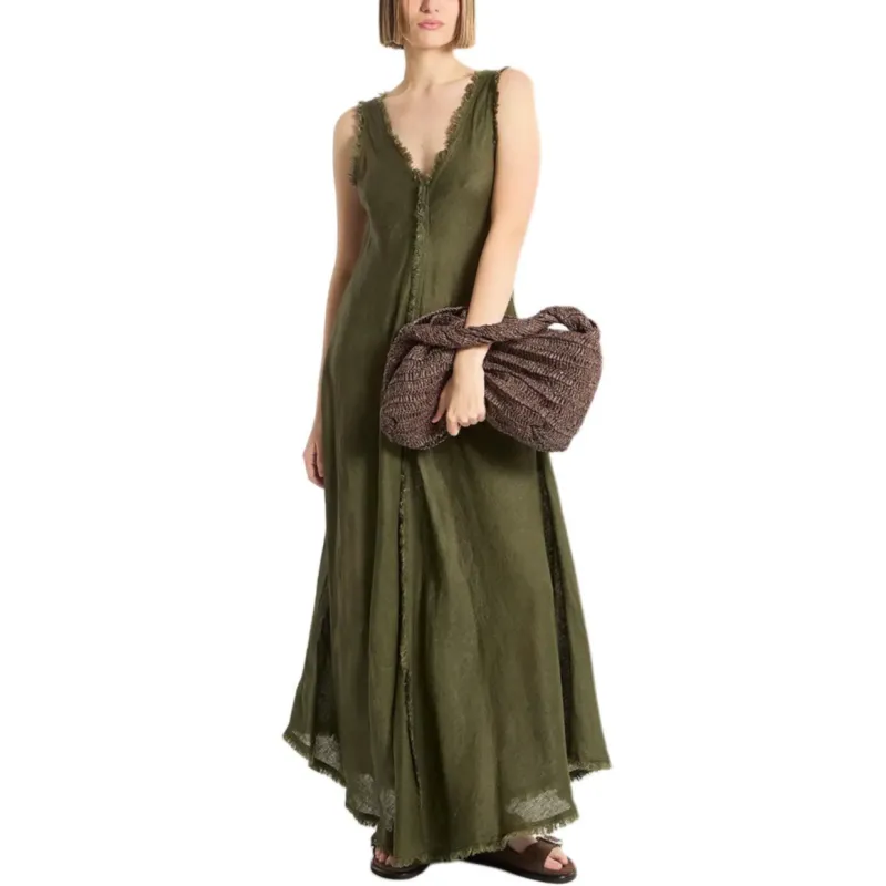 PAROSH Sleeveless Dress Women's Green-1