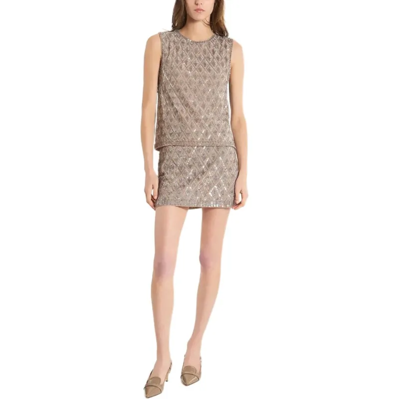 PAROSH Tank Tops Women's Beige-1