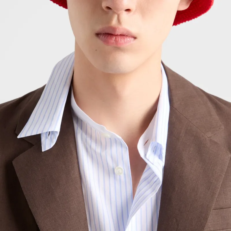 PRADA Shirts Men Blue With White Lettering-5