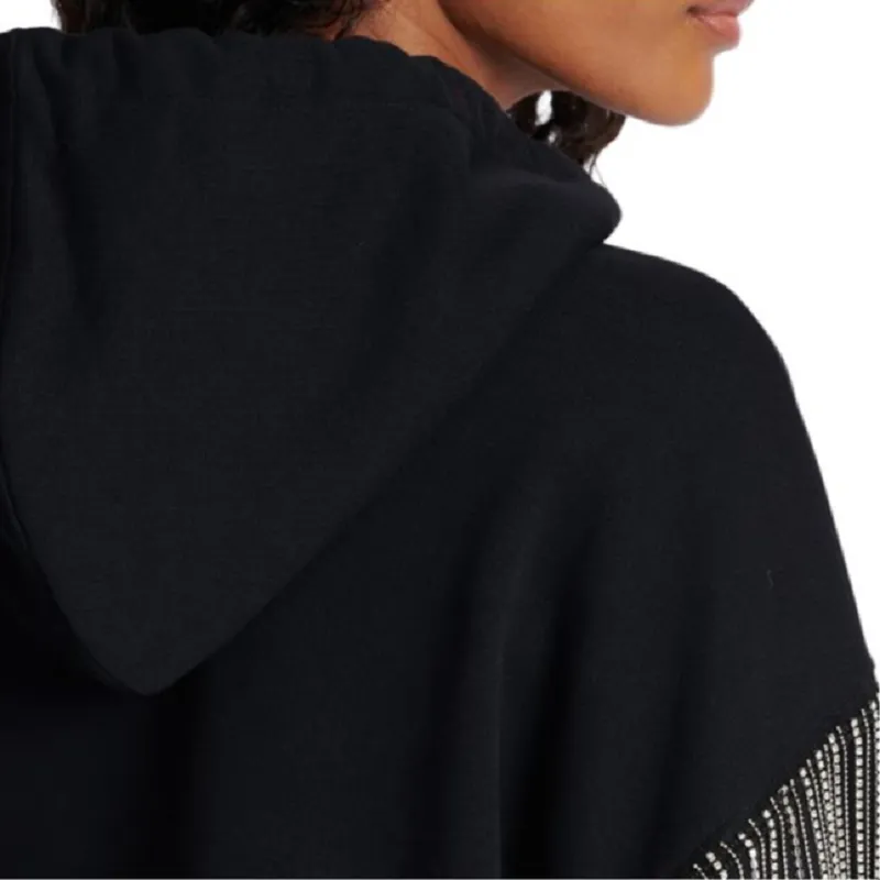 BALMAIN Embellished Cropped Hoodie 'Black/Crystal'-5