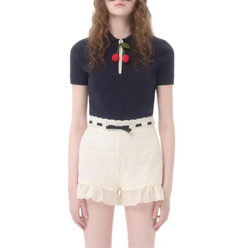 Valentino Cherry charm Polo Top-1
