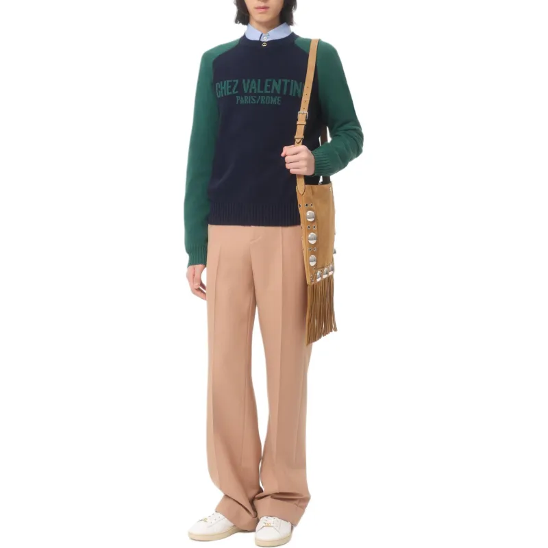 Valentino SS25 Chez Valentino Sweater Men's Blue Green-1