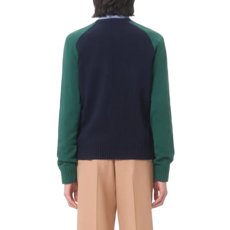 Valentino SS25 Chez Valentino Sweater Men's Blue Green-3