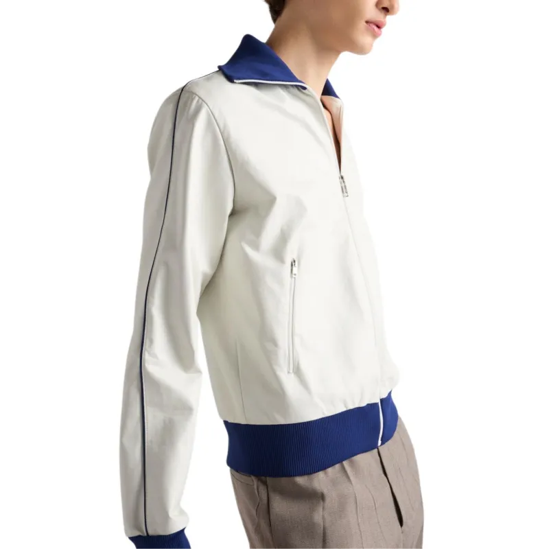 PRADA Leather Jacket Men's White-3