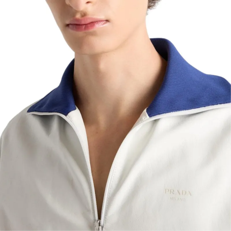 PRADA Leather Jacket Men's White-5
