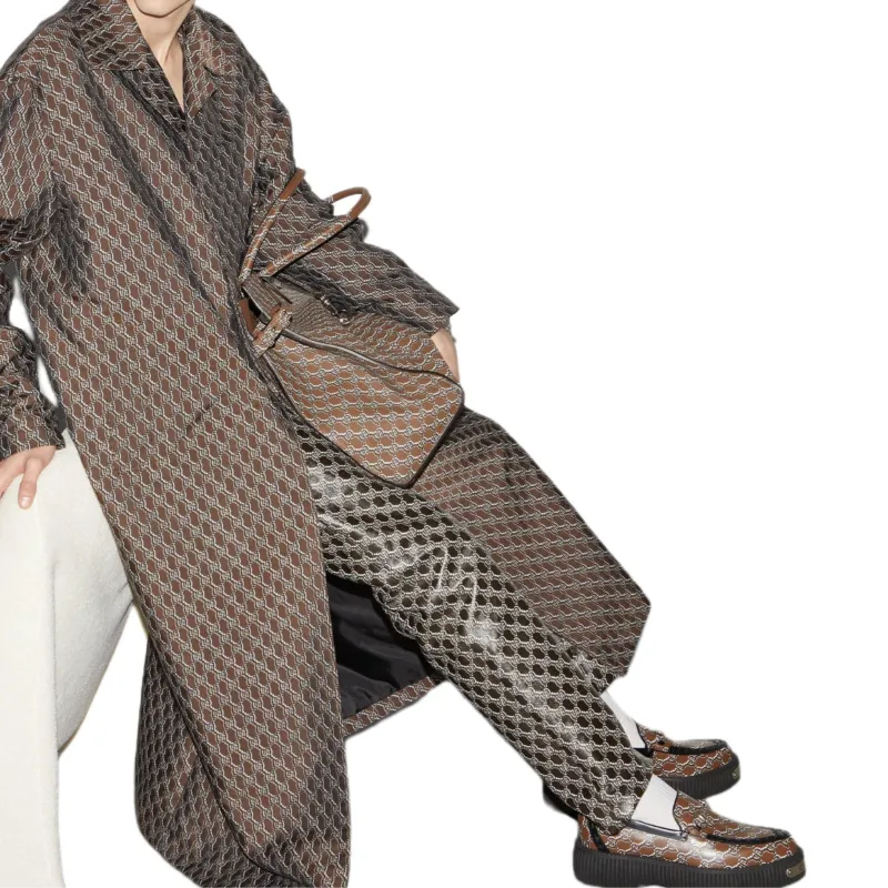 GUCCI Leather Pants Men's Brown-4