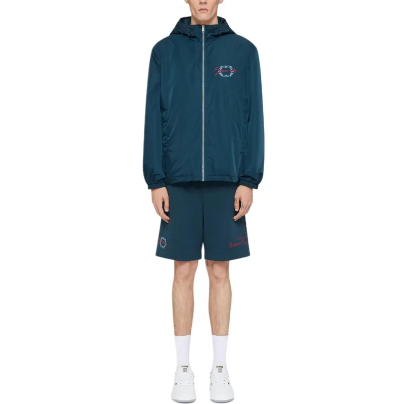 Givenchy x Tomo Campbell Givenchy Logo Trench Coat Men's Gasoline Blue-1